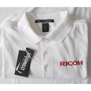 New Devon & Jones Polo Shirt Men Ricoh Electronic Work Employee Sz LT (MT961)